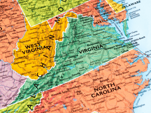 Map of West Virginia state