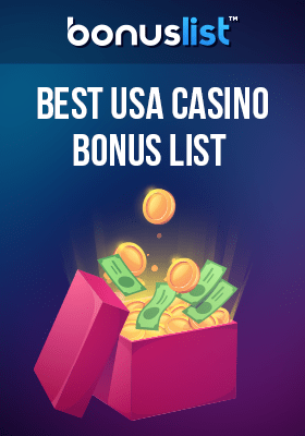 A gift box with cash and coins for the USA casino bonuses list