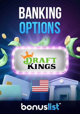 Some banking cards with a bank logo for Banking options in Draft Kings Casino