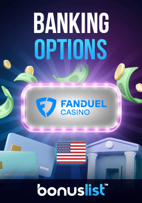 Some credit cards with a bank logo for Banking options in FanDuel Casino