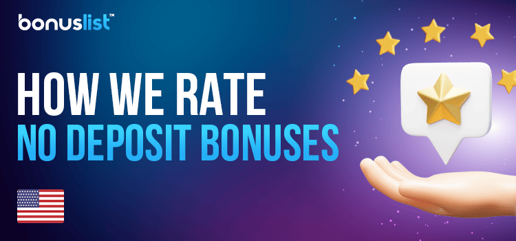 A hand is holding stars explains how do we rate deposit-free bonuses