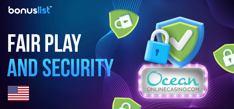 Locks and security logo with check marks for FairPlay and security of Ocean Casino Resort