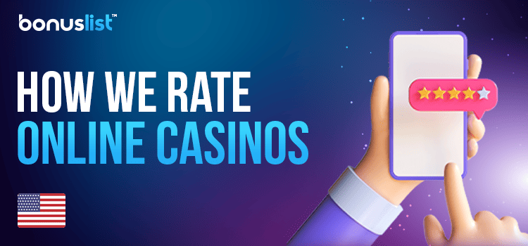 A person is selecting stars on a mobile phone shows how we rate online casinos