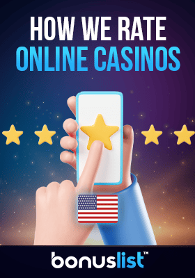 A person is selecting stars on a mobile phone shows how we rate MI online casinos