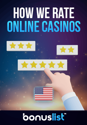 A person is selecting stars shows how we rate WV online casinos