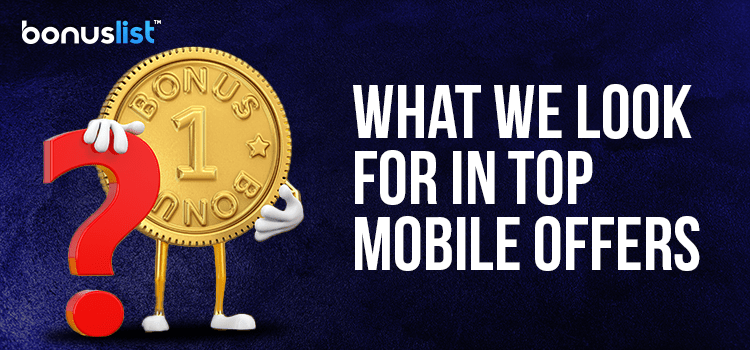 A cartoon gold coin with a question mark for the tips to look for the best mobile casino promotions