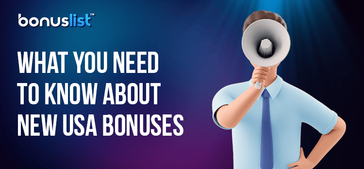 A person is explaining with a megaphone everything you need to know about new casino bonuses
