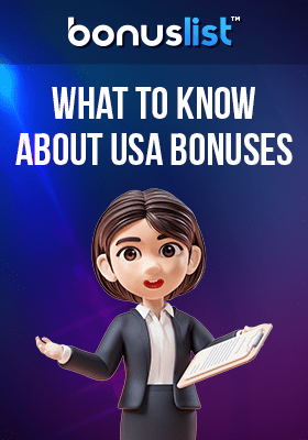 A girl with a Manual book in hand describing everything about online casino bonuses in the USA
