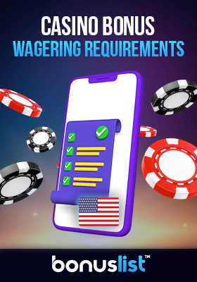 A clipboard in a mobile phone and some casino chips for casino bonus wagering requirements